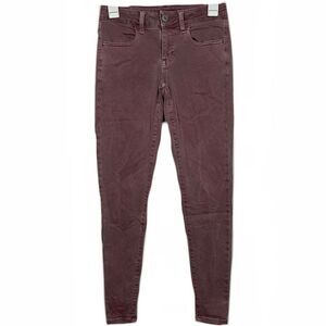 American Eagle Stretch Mauve Mid Rise Skinny Jeans